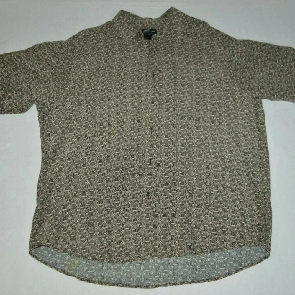 Claiborne Brown Beige Geometric Pattern Mens